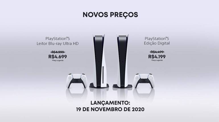 Novos preços PlayStation 5