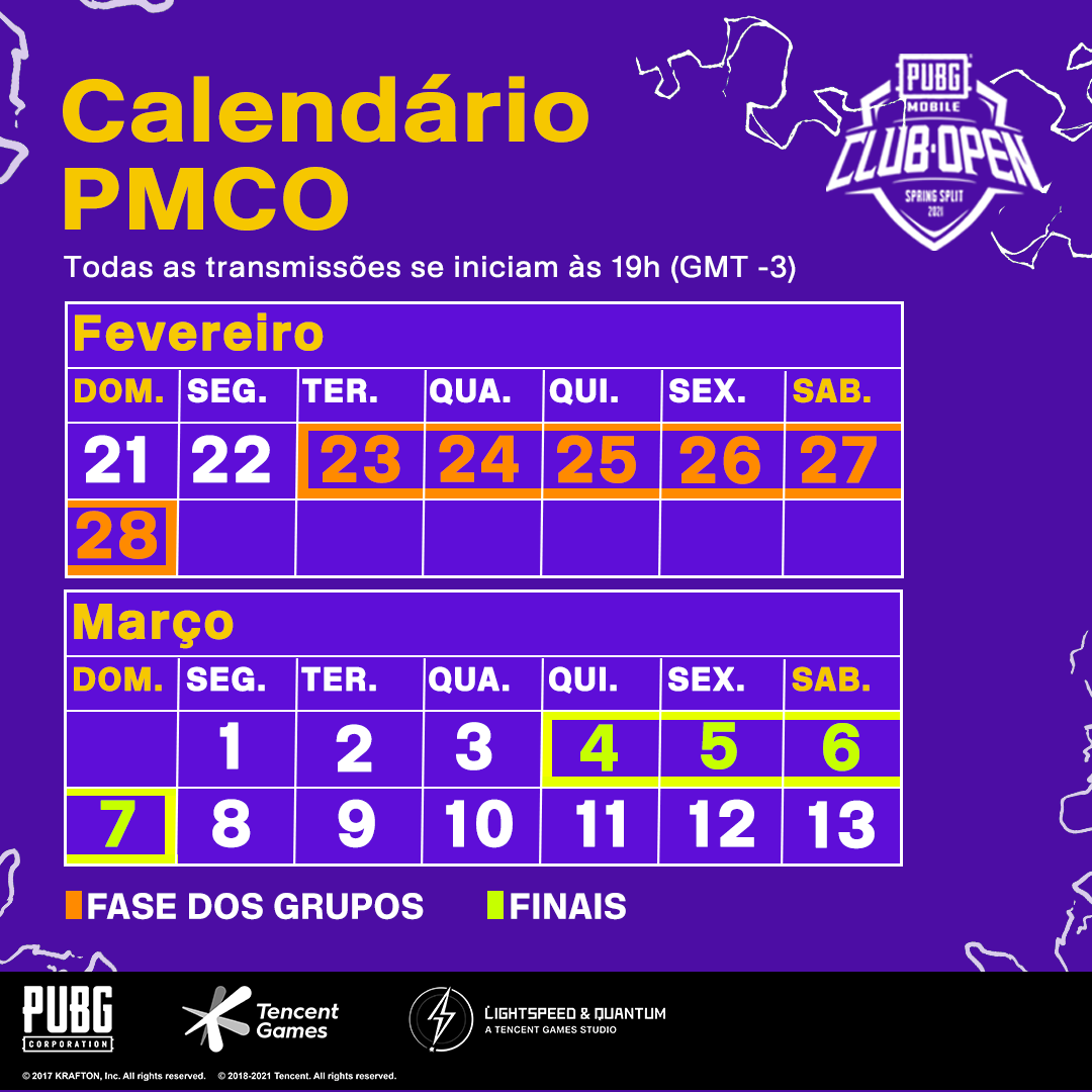 Calendário PMCO