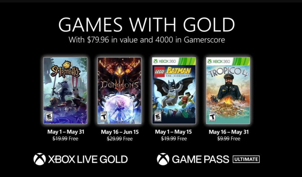 Xbox Games with Gold de maio